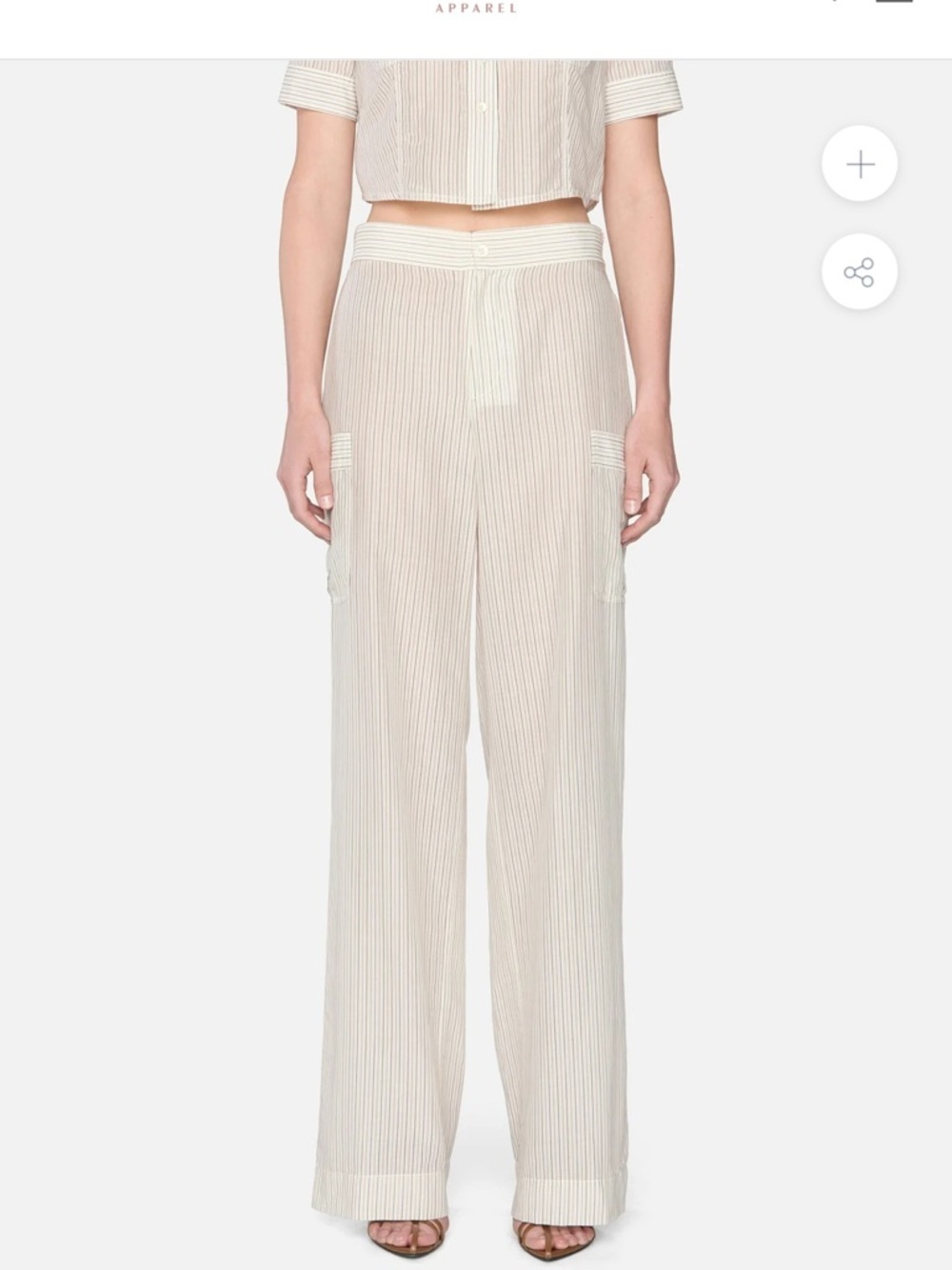 FRAME. Pin stripe Light Cream Wide-Leg Women's trousers! NWT! S
